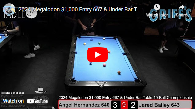2024 Megalodon $1,000 Entry 667 & Under Bar Table 10-Ball Championships at Griffs in Las Vegas