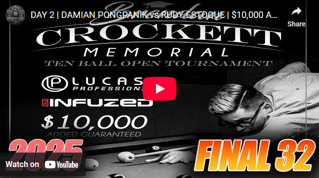 Brendan Crockett Memorial 10-Ball | Final 32 | Final 8