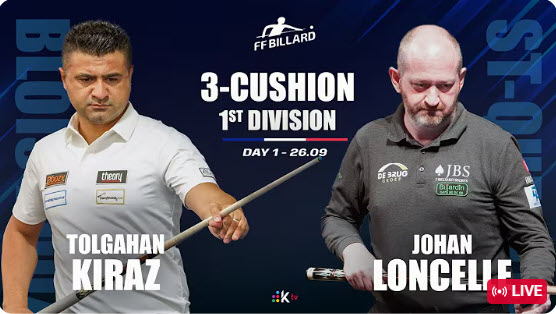 3-Cushion French League 2025/2026 – Tolgahan KIRAZ vs Johan LONCELLE