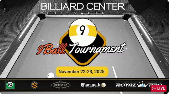 9Ball Tournament | Nov.22-23, 2025 | Table 1 – DAY 2