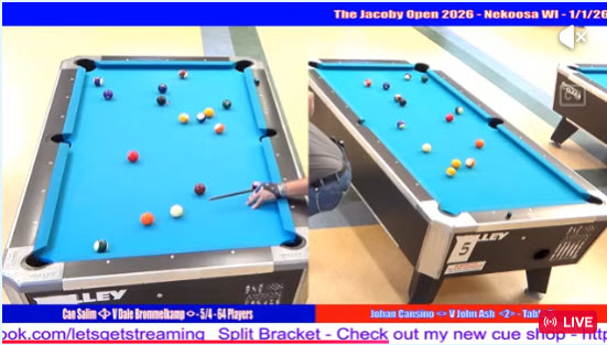 The Jacoby Open – 8 Ball 64 Singles – Nekoosa WI – 1/1/26