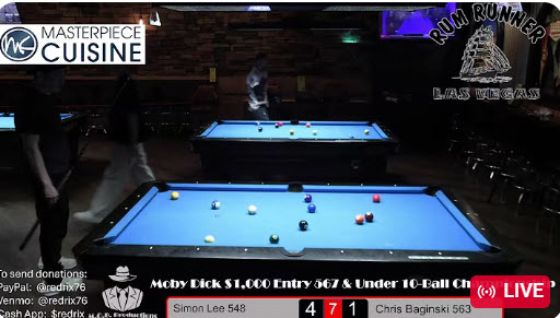 2026 Moby Dick $1,000 Entry 567 & Under 10-Ball at the Rum Runner, Las Vegas
