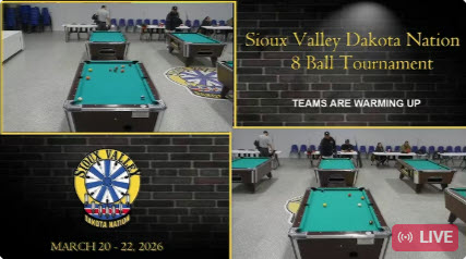 SIOUX VALLEY DAKOTA NATION 8 BALL TOURNAMENT – MARCH 21, 2026 –  CHAMPIONSHIP DAY
