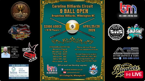 Carolina Billiards Circuit 9 Ball Open event #3