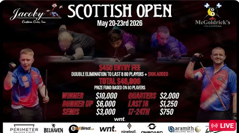 WNT Jacoby Custom Cues Scottish Open I Day 2