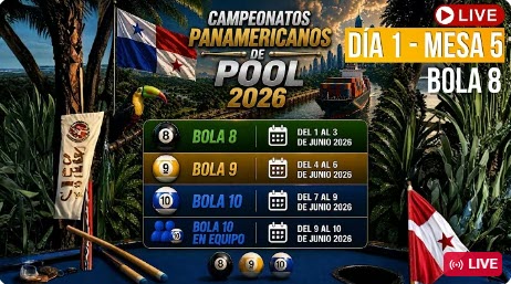 Campeonatos Panamericanos de Pool 2026 – Dia 1 | 5 Streams!