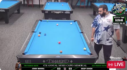 4TH ANNUAL MOSES CAPPO MEMORIAL 9 BALL TOURNAMENT – JUNE 19-21, 2026 DAY 2 – PART 2