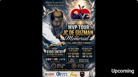 MVP Tour: JC Memorial 9-Ball Event at Carom Cafe Billiards – Day 1