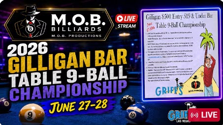 2026 Gilligan $500 Entry 519 & Under Bar Table 9-Ball Championship at Griff’s Billiards, Las Vegas