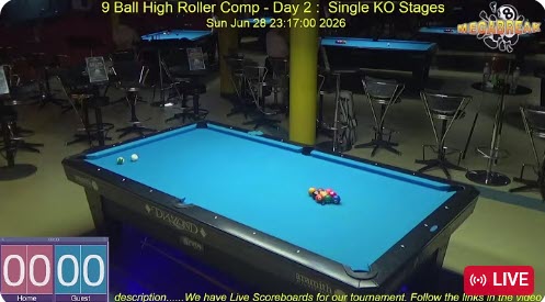 9 Ball High Roller Competiiton – Day 2 – Single KO Stages