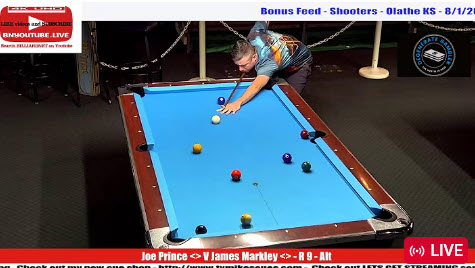 Joe Prince (UK) V James Markley – 9 Ball – Shooters – Olathe KS – 8/1/26