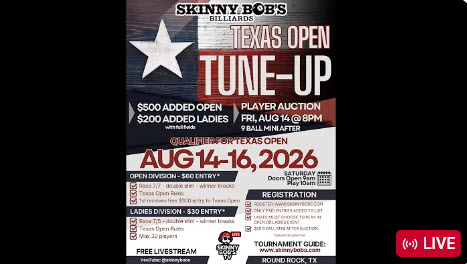 TEXAS OPEN TUNE UP 9 BALL | DAY 2 | Multiple Streams