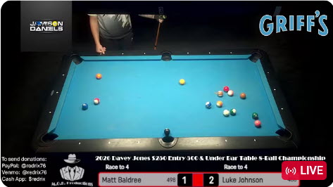 2026 Davey Jones $250 Entry 500 & Under 8-Ball Championship at Griffs, Las Vegas