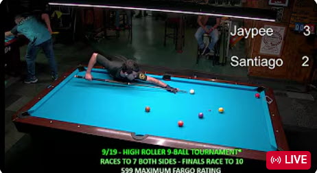 Live from The Backroom at Jointed Cue – High Roller 9-Ball Tournament  599U