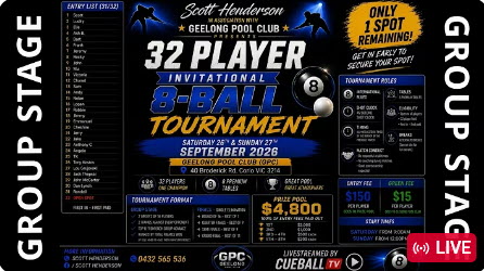 GPC – 32 Player Invitational 8 Ball – Qualifying