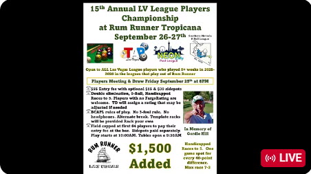 15th Annual Las Vegas League Players Championship at Rum Runner, Las Vegas