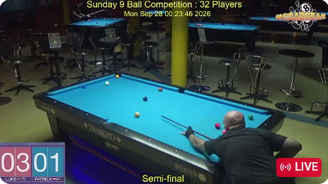 Sunday 9 Ball Competition | Megabreak Pool Pattaya