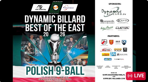 FINAL TABLE – DYNAMIC BILLARD BEST OF THE EAST 2026  – POLISH OPEN