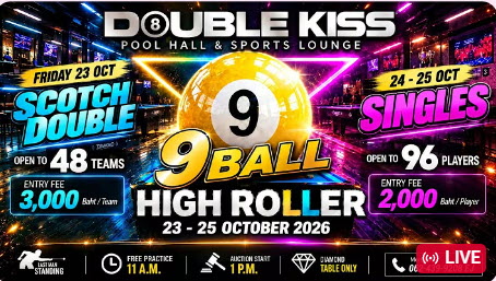 9-Ball High Roller Singles – Day One (Qualifying Round), Saturday, October 24, 2026